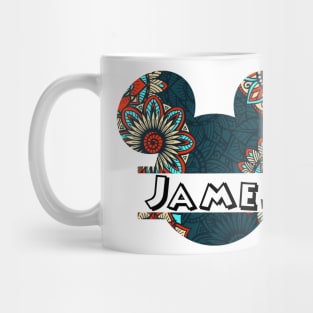 James Name With Seamless Pattern Mug